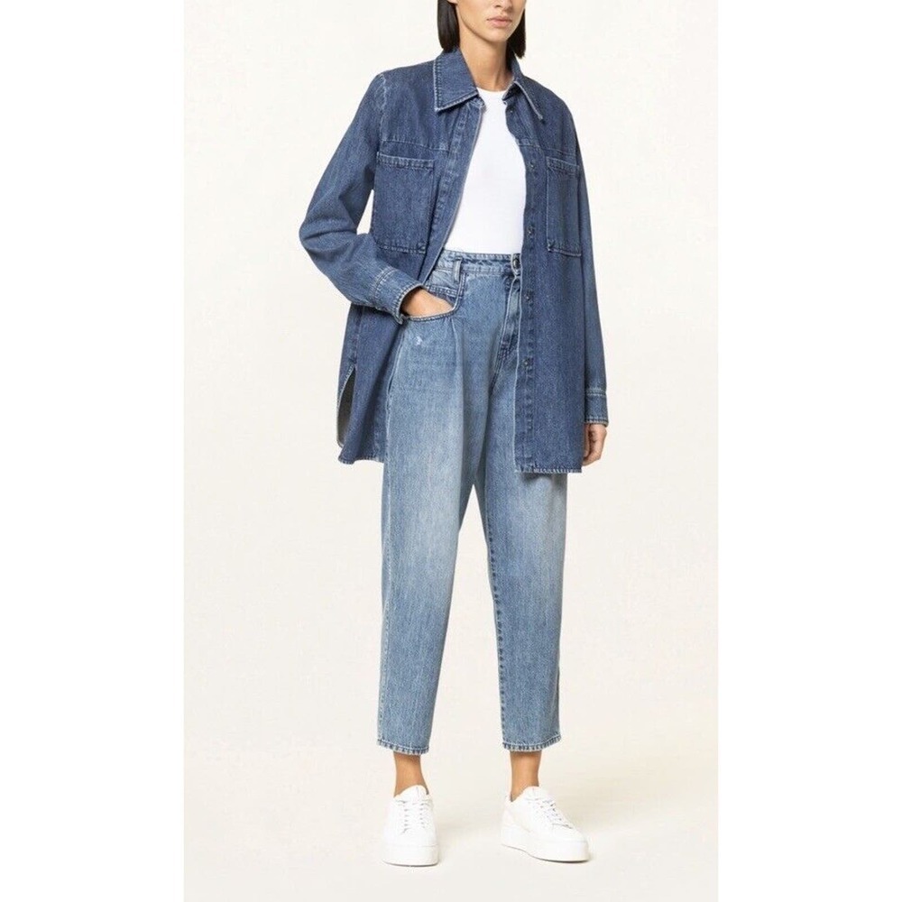 Riani Denim Blouse Tunic Oversized Sz 50 Large Minimalist Normcore Lagen…​​ - Picture 2 of 15